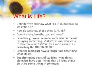 9 characteristics of life | PPT