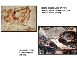BOCETO DE LEONARDO DA VINCI
                  PARA FRESCO DE LA CAPILLA SIXTINA
                  EN EL VATICANO( ROMA)




FRESCO EN TECHO
CAPILLA SIXTINA
(ROMA).
 