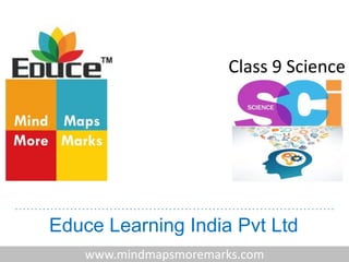 Educe Learning India Pvt Ltd
www.mindmapsmoremarks.com
Class 9 Science
 