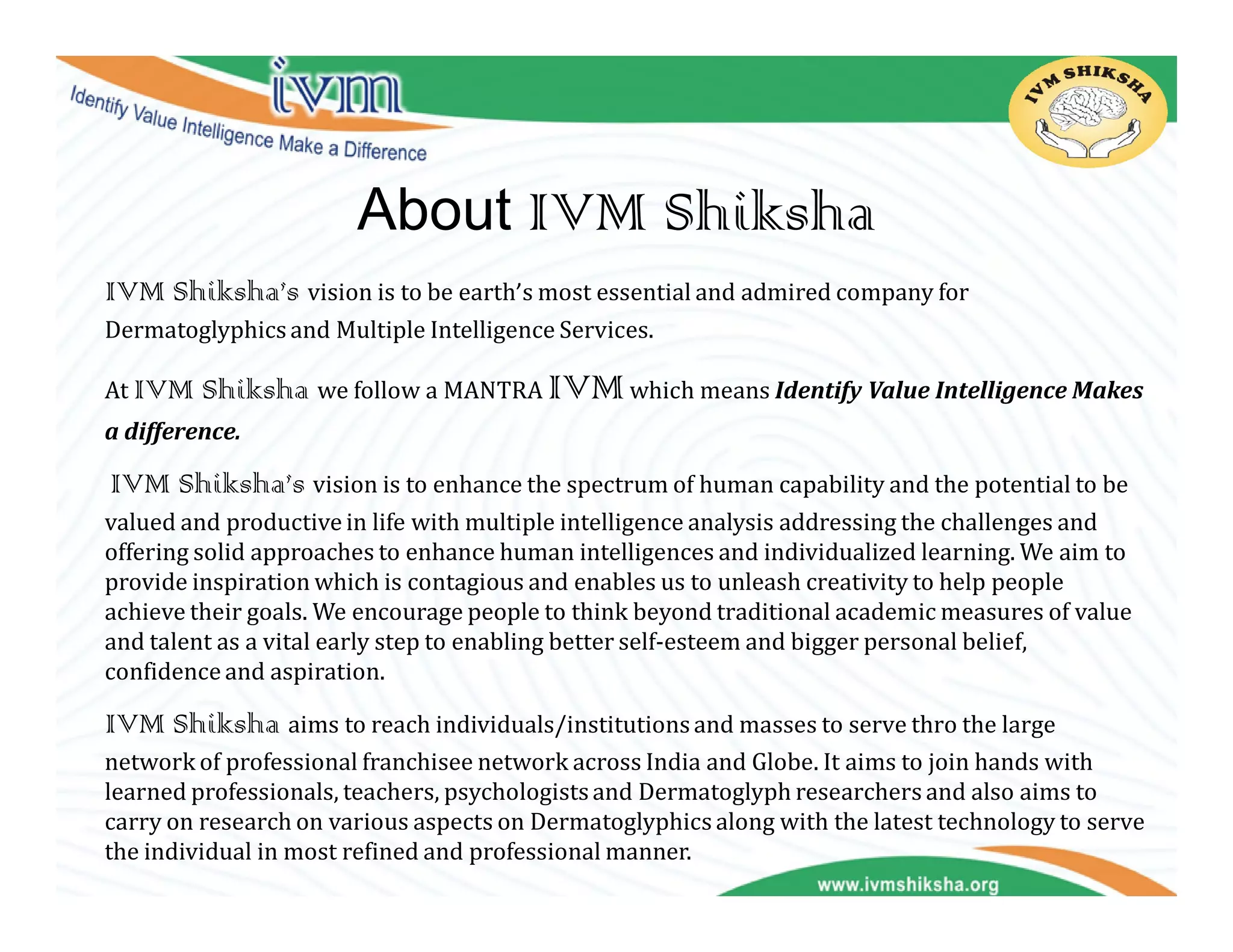 dermatoglyphics multiple intelligence test | PDF