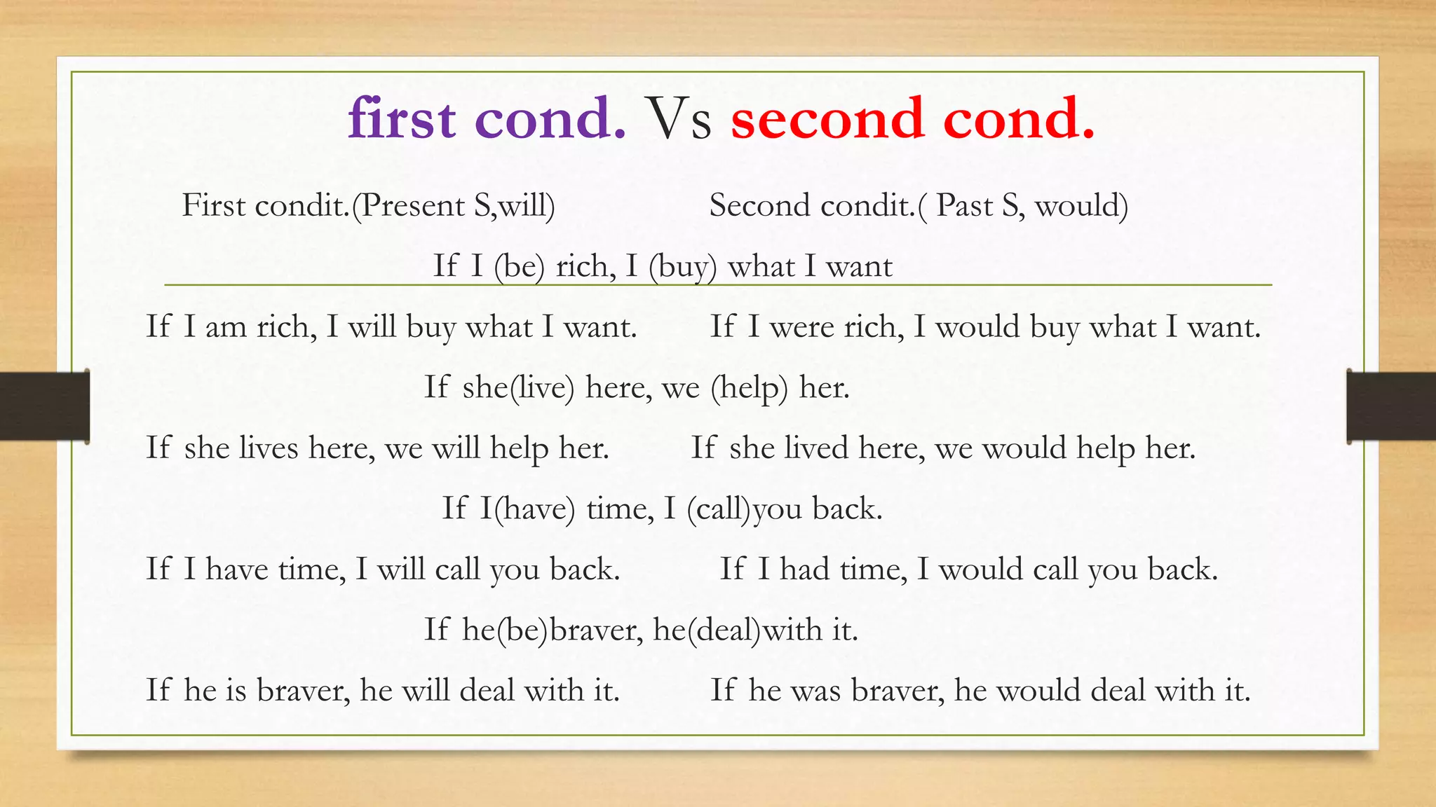 9 conditional 1 vs 2 | PPT