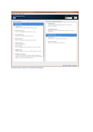 Set host name and turn on network interfaces
 