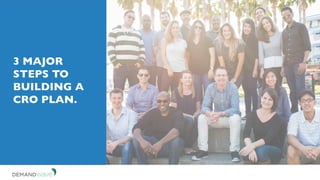 3 MAJOR
STEPS TO
BUILDING A
CRO PLAN.
 