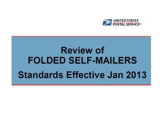 Folded Self Mailer Presentation 2015