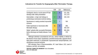 Indications for Transfer for Angiography After Fibrinolytic Therapy.
WRITING COMMITTEE MEMBERS* et al. Circulation.
2013;127:e362-e425
Copyright © American Heart Association, Inc. All rights reserved.
 