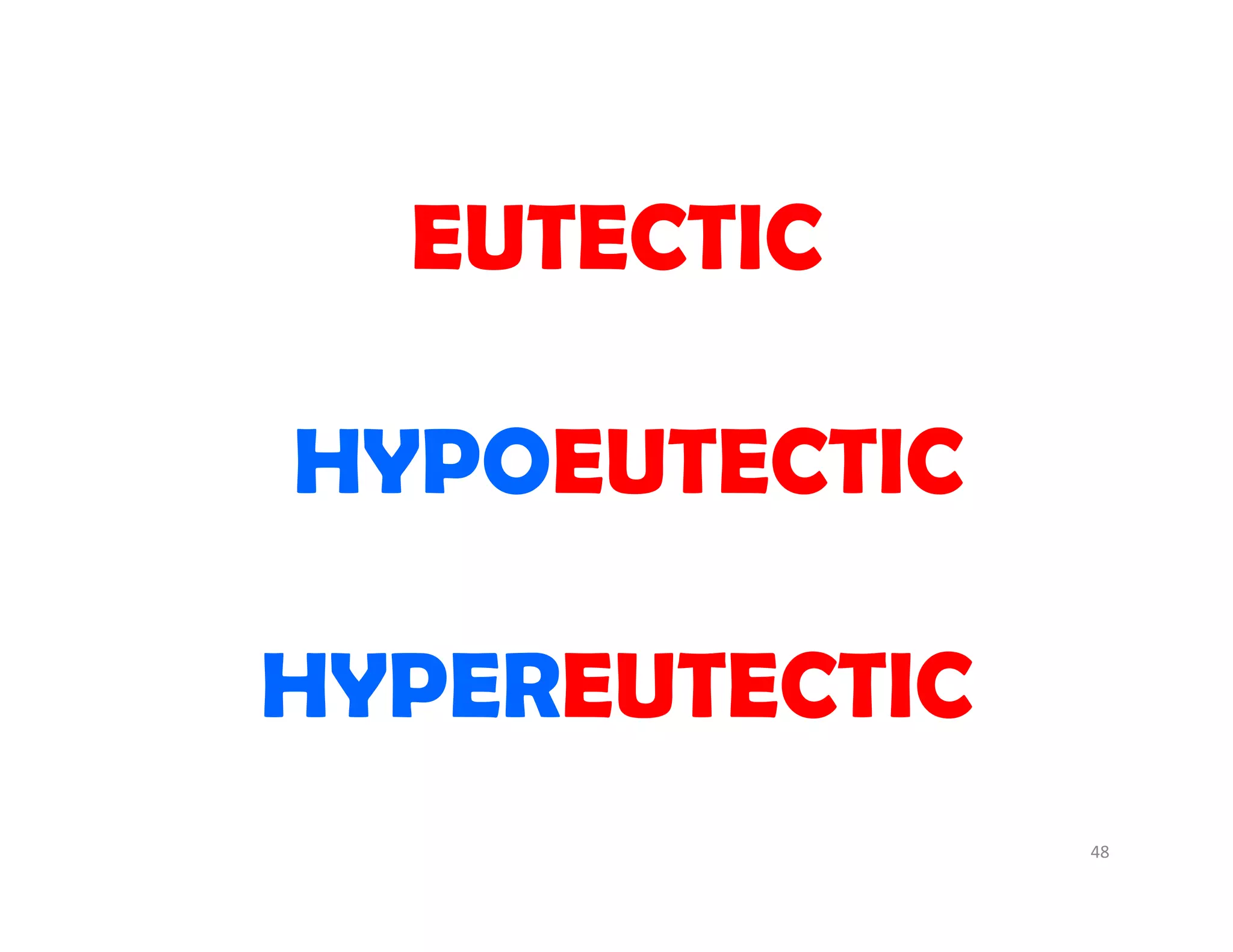 48
EUTECTIC
HYPOEUTECTIC
HYPEREUTECTIC
 