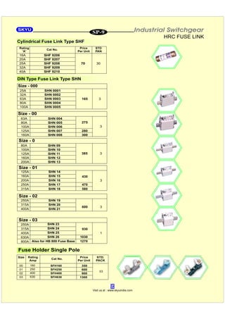 SKYU Price List w.e.f 01.01.16