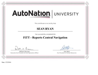  
SEAN RYAN
FiTT - Reports Central Navigation
Date: 1/22/2016 
 
