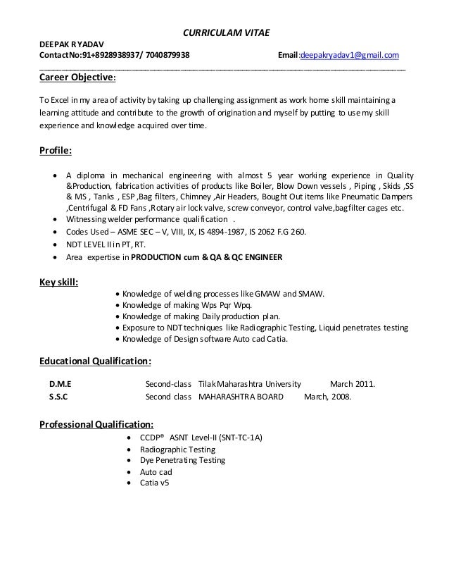 deepak resume with 5 year working exp