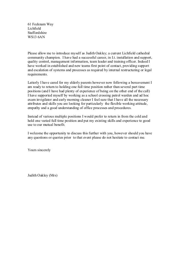 bring in from the cold cover letter