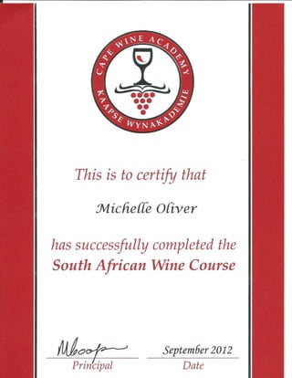 Certificate - Wine