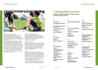 English language requirements
If English is not your first language or you have not
previously studied in English, you will be asked to
demonstrate competence in English. Some admissions
tutors may assess an applicant’s command of English at
interview, but the minimum scores below are a guide to the
standard we require.
Although we can consider a variety of tests, our normal
requirement is the equivalent of an International English
Language Testing System (IELTS Academic Test) score
of 6.5, with not less than 6.0 in each of the sub-tests.
We also accept Pearson’s Test of English and Cambridge
Certificates of Proficiency in English and Advanced English.
Some programmes may require higher scores. For example,
arts management, English, humanities, and law require
IELTS 7.0, with not less than 6.0 in each of the sub-tests.
Exact requirements are stipulated by admissions tutors.
To find out more about courses to improve your English
language skills, see pages 18–19.
FoundationCampus at Birkbeck
If your level of English language or your academic
qualification is too low for direct admission to your chosen
programme at Birkbeck, you may benefit from joining the
Undergraduate Foundation programme offered at the
London FoundationCampus centre.
To find out more, see page 19.
Applying to Birkbeck
Applications for our 3-year degrees, for both Home/EU and
international students, are all made via UCAS, the central
universities admissions service. For details, see ucas.com
For our 4- and 6-year degrees, Foundation Degrees and
Certificates of Higher Education you apply directly to
Birkbeck. Please check your eligibility to study part-time
at bbk.ac.uk/international
Fees
Tuition fees will vary according to mode of study and
discipline and, for international students, generally relate
to residence rather than nationality. Your classification for
fees purposes will be determined in accordance with Home
Office guidelines. Further information is available from the
UK Council for International Student Affairs: ukcisa.org.uk
To give you an indication, for full-time international
students, fees in 2014–2015 were £13,000 per year for
most full-time undergraduate programmes.
Please note that fees are subject to annual increases and
are not fixed for the duration of a programme of study. You
can check individual course fees at bbk.ac.uk/study
Undergraduate study Undergraduate study
International prospectus  3332   International prospectus bbk.ac.uk/studybbk.ac.uk/study
A
Accounting BSc
Accounting and Management
BA
Accounting and Management
with Finance BSc
Accounting with Finance BSc
Archaeology BA
Arts and Humanities BA
B
Biomedicine BSc
Business BSc
Business Psychology BSc
C
Classical Studies BA
Classics BA
Community Development
and Public Policy BSc
Computing BSc
Contemporary History
and Politics BA
Creative Writing and
English BA
Criminology and Criminal
Justice BSc
D
Development and Globalisation
BSc
E
Economic and Social Policy BSc
Economics BSc
Economics and Business BSc
English BA
Environmental
Management BSc
F
Film and Media BA
Financial Economics BSc
Financial Economics with
Accounting BSc
French Studies BA
G
Geography BSc
Geology BSc DL
German BA
Global Cinemas and Screen
Arts BA
Global Politics and
International Relations BA
H
History BA
History and Archaeology BA
History and International
Relations BA
History of Art BA
History of Art with Curating BA
I
Iberian and Latin American
Studies (Spanish OR
Portuguese) BA
Information Systems and
Management BSc
Information Technology FD
J
Japanese and/with
Film and Media BA
Japanese and/with History BA
Japanese and/with
Journalism BA
Japanese and/with
Management BA
Journalism and Media BA
Undergraduate courses
Our full-time undergraduate degrees are taught on weekday
evenings between 6pm and 9pm.
 