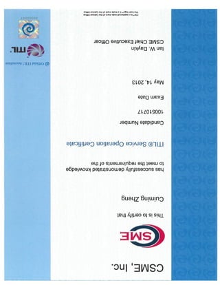 ITIL Operation Certificate