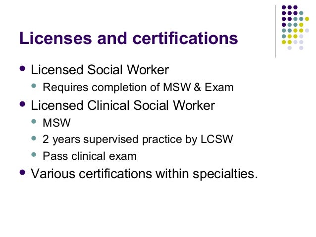 What are some certifications available for social workers?