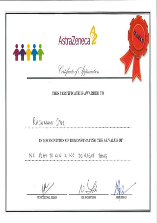 Certificate of appreciation2.