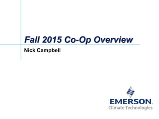 Fall 2015 Co-Op Overview
Nick Campbell
 