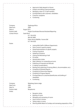 Curriculum Vitae Angelique Pretorius | PDF