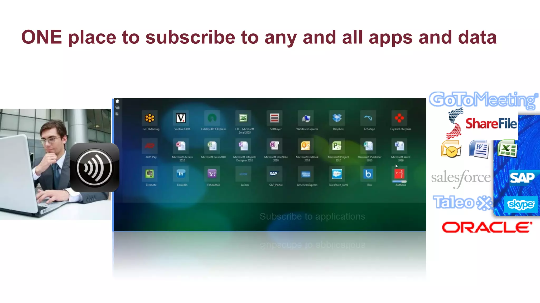 ONE place to subscribe to any and all apps and data
 