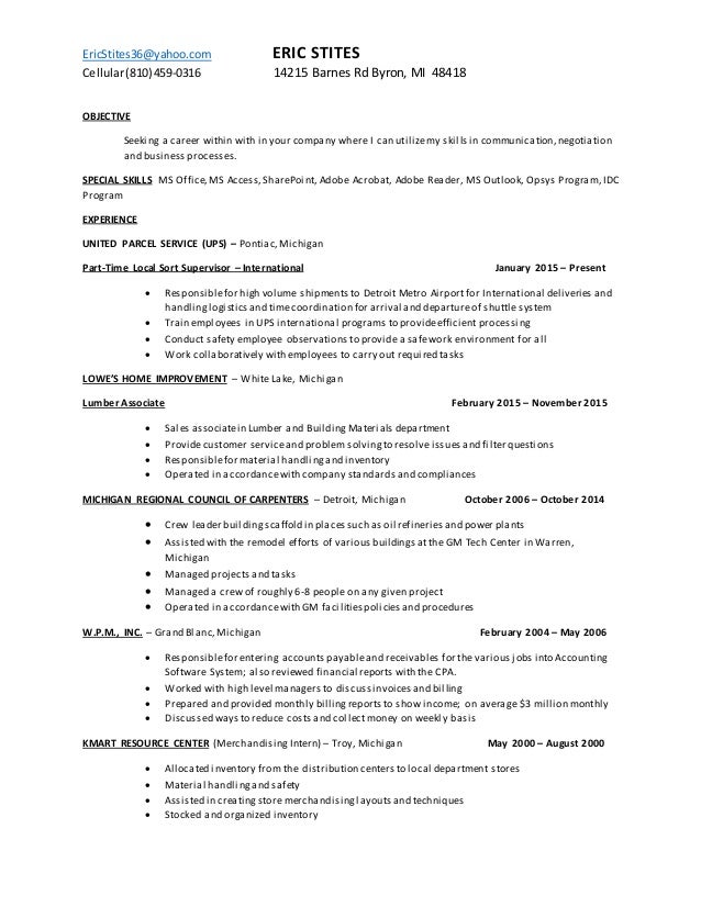 erics resume improved ericstites36yahoocom eric stites cellular810 459 0316 14215 barnes resume improved - Resume Improved erics resume improved ericstites36yahoocom eric stites cellular810 459 0316 14215 barnes resume improved - Resume Improved