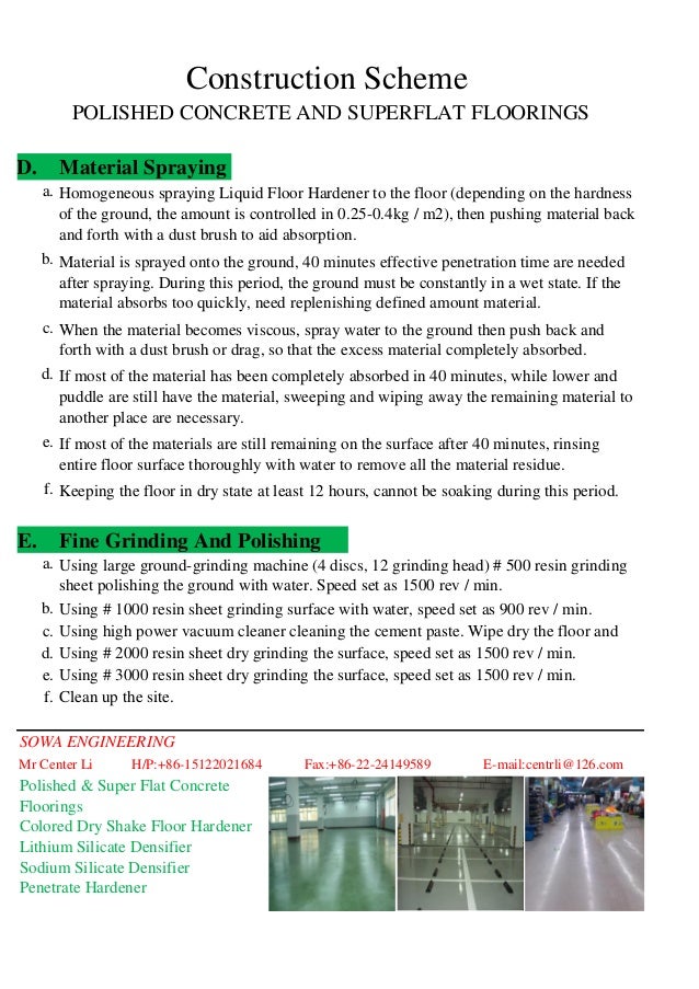 Polished & Super Flat Concrete Floor Construction Scheme