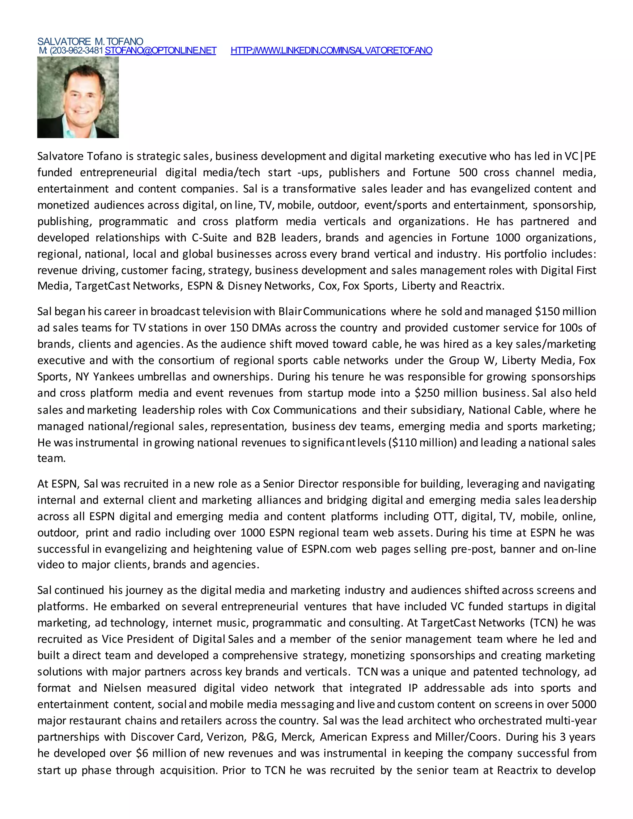 Sal Tofano-Bio-sept2016 | DOCX