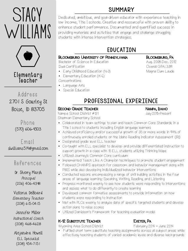 teaching resume pdf