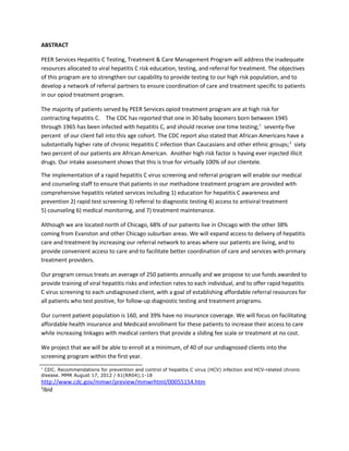 ABSTRACT for successful SAMHSA Hepatitus C Grant | DOC