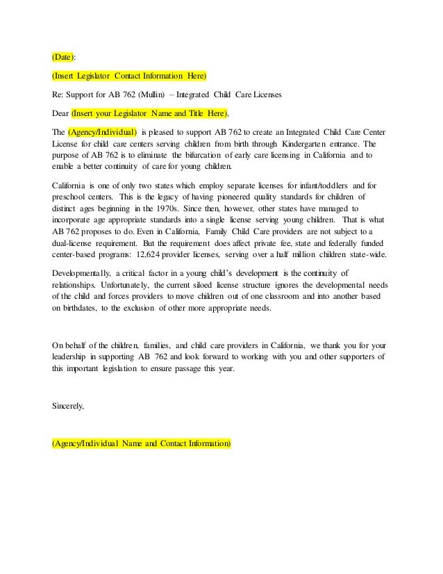 ab 762 mullin sample support letter sample letter for child support