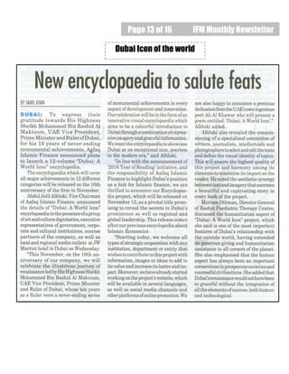 Page 13 of 16 IFM Monthly Newsletter
Dubai Icon of the world
 