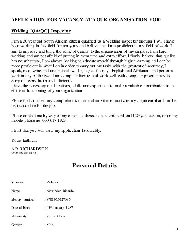 Alexander Richardson Cswip Welding Inspector Lvl 2