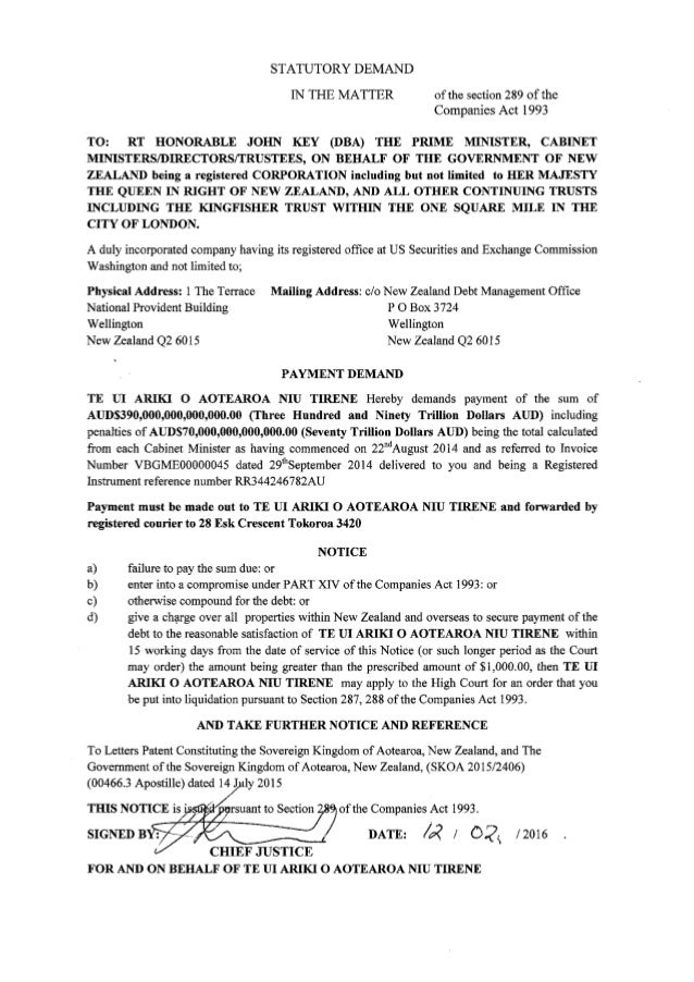 Draft - Email to Rt Hon John Key DBA Prime Minister NZ 