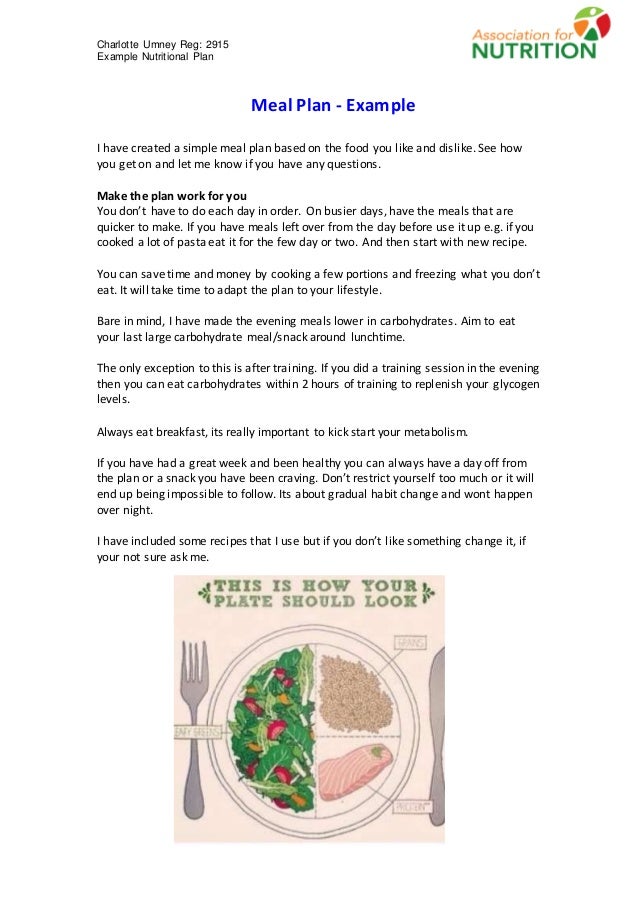 meal plan example
