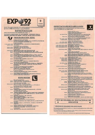 Programa del 9 de agosto de EXPO 92