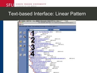 Text-based Interface: Linear Pattern
 