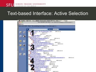 Text-based Interface: Active Selection
 