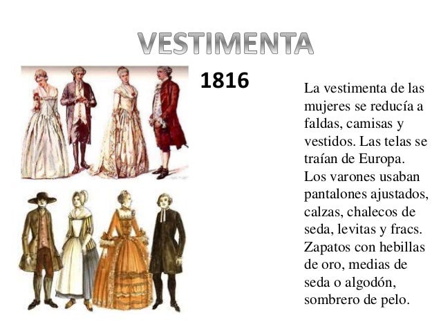 Resultado de imagen para imagenes de vestimenta del 9 de julio de 1816