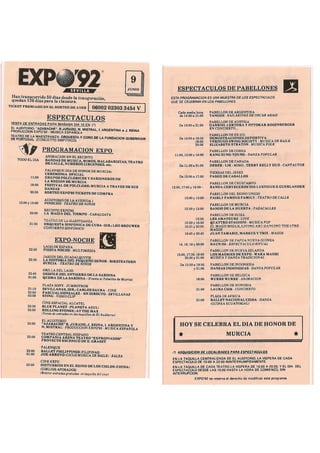 Programa del 9 de junio de EXPO 92