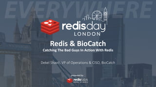 Redis & BioCatch
Catching The Bad Guys In Action With Redis
Dekel Shavit, VP of Operations & CISO, BioCatch
 