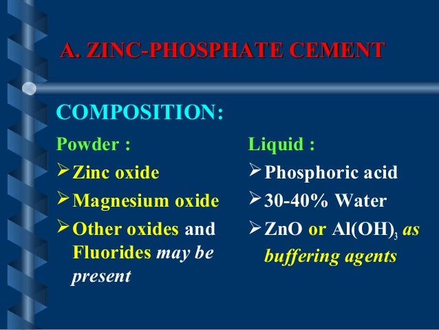 phosphate cement composition zinc of material dental (3) cements dental phosphate cement composition zinc of material dental (3) cements dental