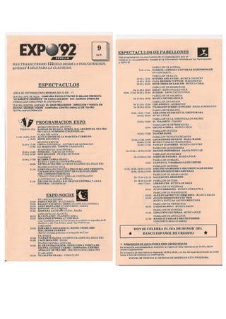 Programa del 9 de octubre de EXPO 92