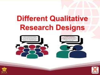 Different Qualitative
Research Designs
 