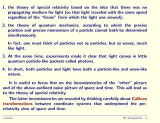 physics class notes for modern physics part 1 | PDF