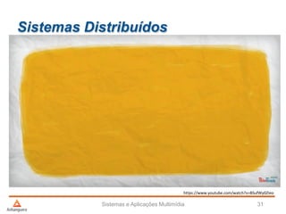 Sistemas Distribuídos
Sistemas e Aplicações Multimídia 31
https://www.youtube.com/watch?v=BSufWy0ZIeo
 