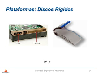 Plataformas: Discos Rígidos
Sistemas e Aplicações Multimídia 34
PATA
 