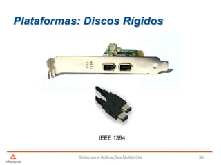 Plataformas: Discos Rígidos
Sistemas e Aplicações Multimídia 36
IEEE 1394
 