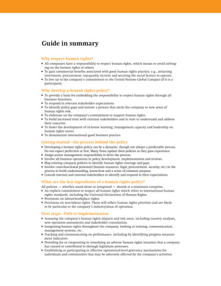 DevelopHumanRightsPolicy_ON BUSINESS AND HUMAN RIGHTS. | PDF