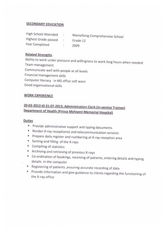T.Mevana's CV