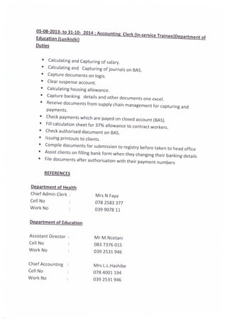 T.Mevana's CV