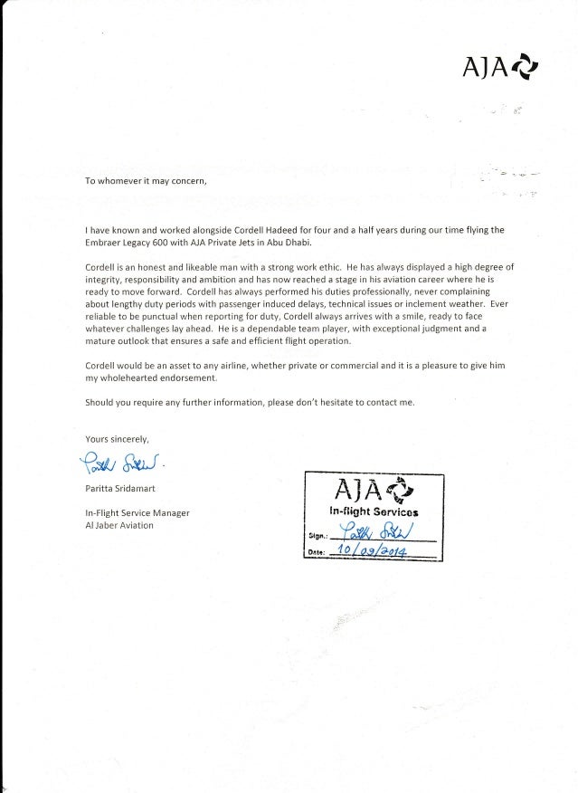 letters of recommendation jet letter of recommendation