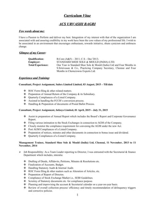 ACS Urvashi Bagri Resume PDF ACS Urvashi Bagri Resume PDF